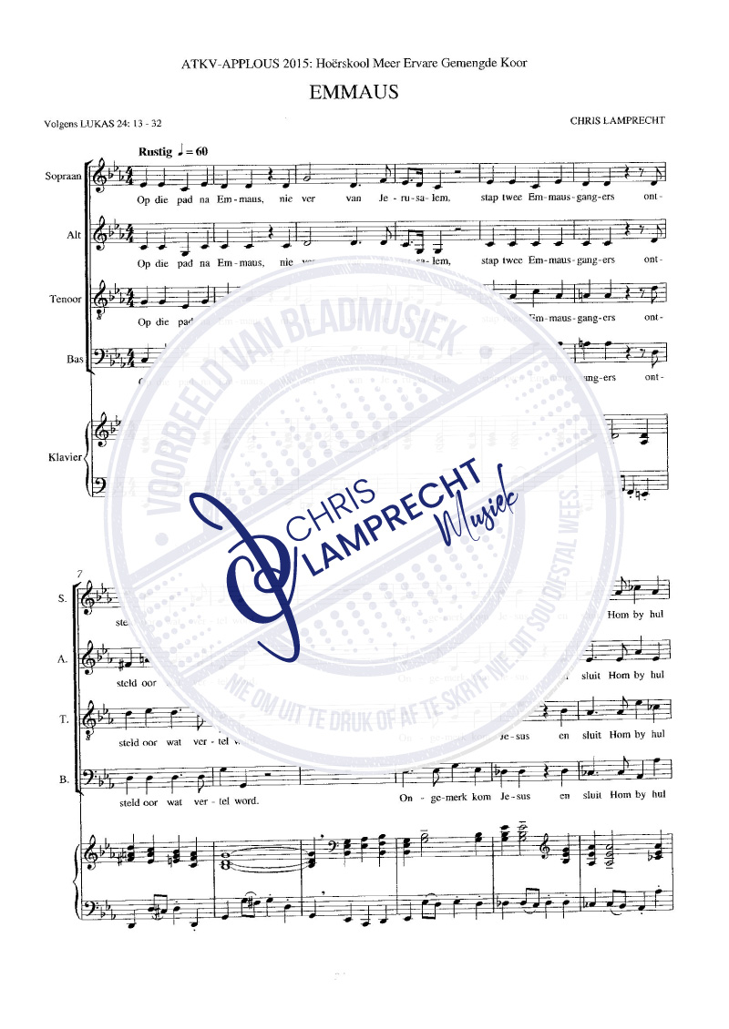Emmaus-SATB-Gedruk